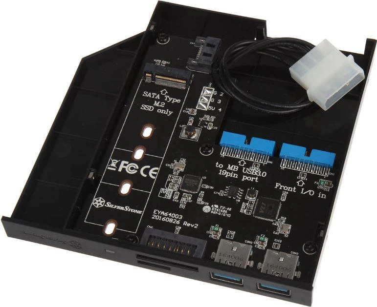 SilverStone Slim ODD 12,7 mm skyrelis, skirtas M.2 SATA diskui (SST-FPS01)
