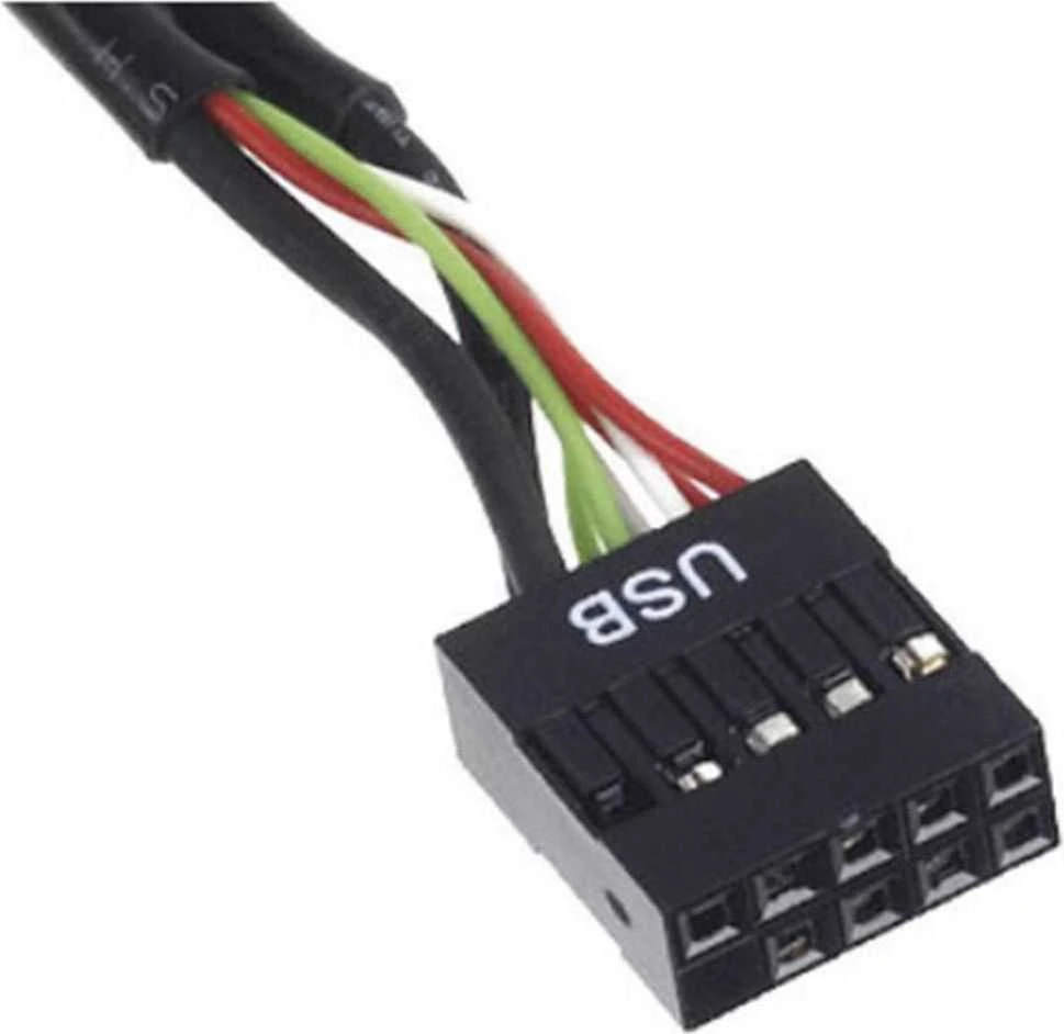 SilverStone sistemos laidas Vidinis 19 kontaktų USB 3.0 į USB 2.0 adapterio laidas 8 kontaktų, 19 kontaktų, 0,1 m, Juodas