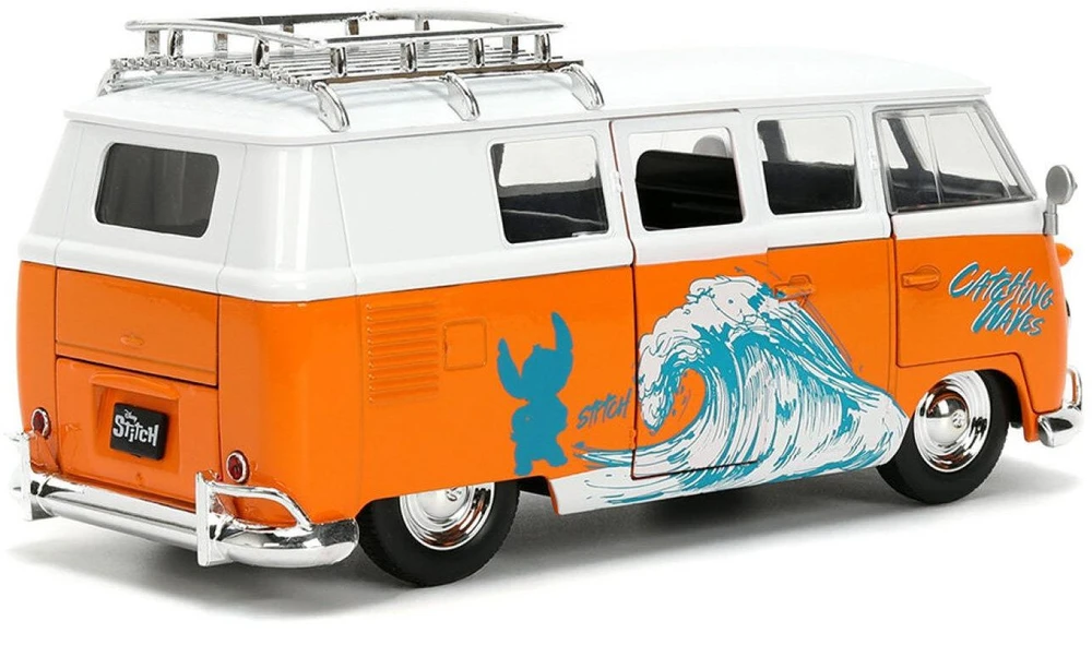 Simba Stitch Disney komplektas figurka 4 cm + pojazd Volkswagen T1 1:24