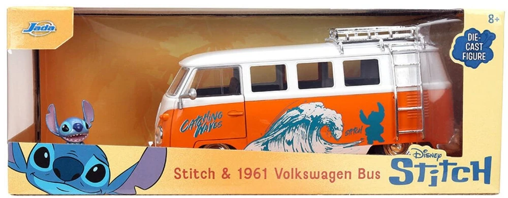Simba Stitch Disney komplektas figurka 4 cm + pojazd Volkswagen T1 1:24