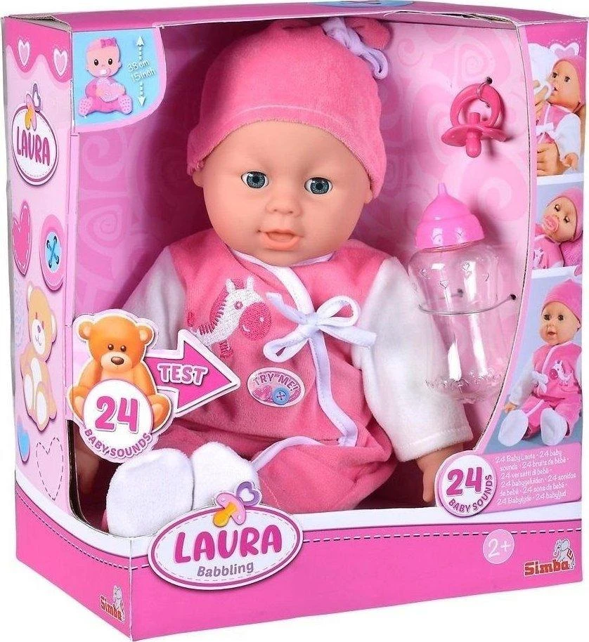 Simba Lėlė Laura su garsais 38 cm minkštu kūnu
