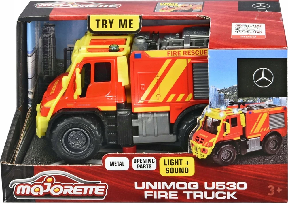 Majorette Žaislinis gaisrinis automobilis Mercedes-Benz Unimog 13 cm