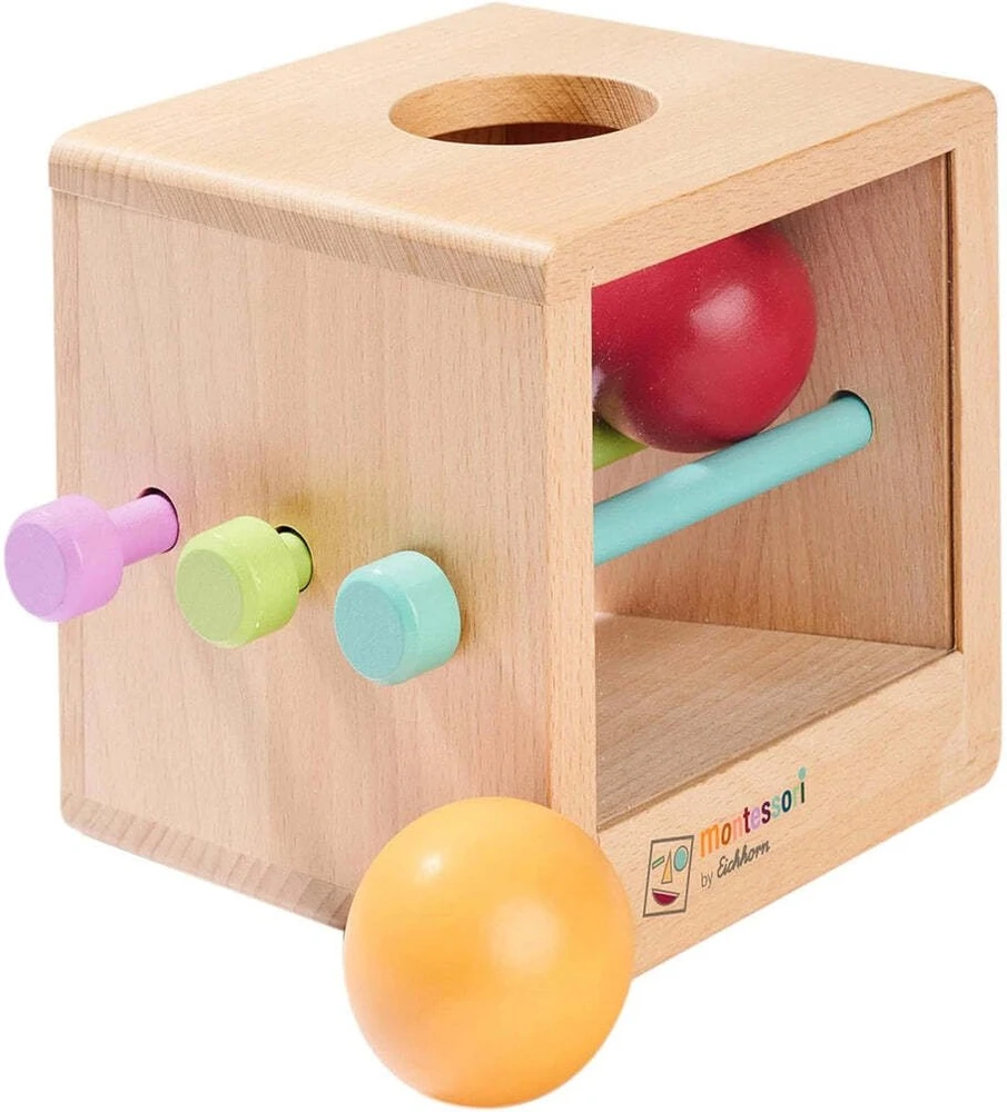 Simba Montessori medinis kubas su kamuoliukais dėlionė vaikams, 6 detalės