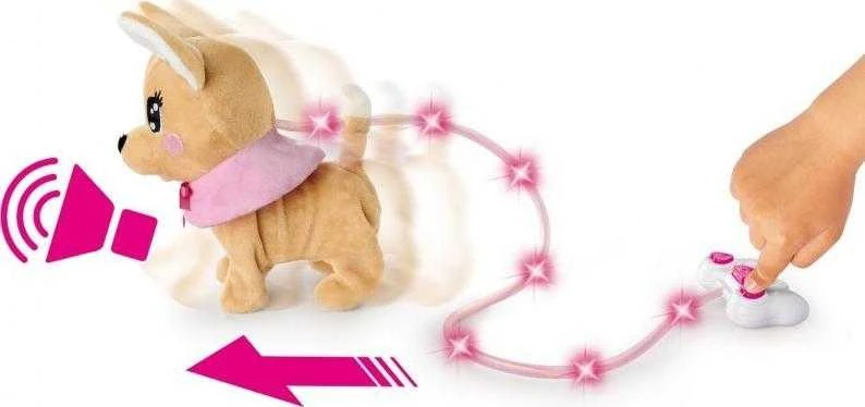 Interaktyvus pliušinis šuniukas su RC pavadėliu ir nuotolinio valdymo pultu, SIMBA