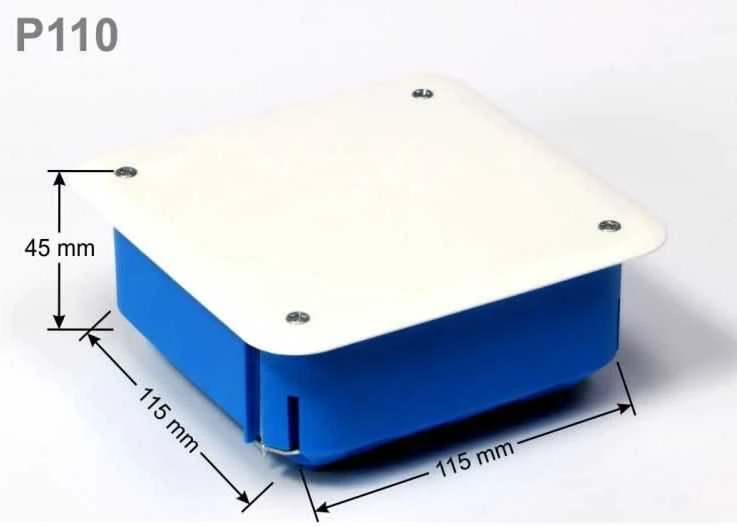Simet Įleidžiama dėžutė gipso kartonui 115x115x45mm mėlyna P 110 (32042203)