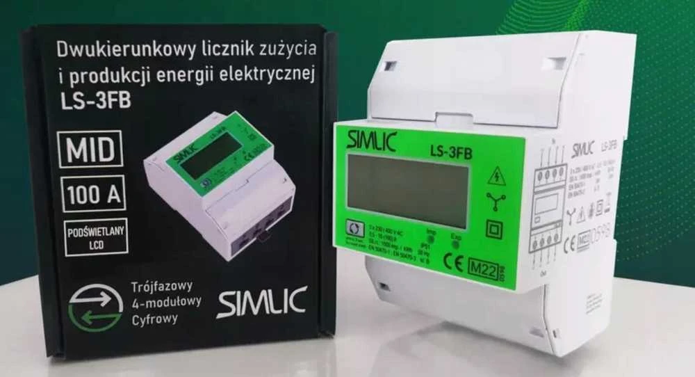 „Simet“ elektros skaitiklis dvikryptis, 3 fazių, 10A (100A), MID Simlic LS3-FB 85403010, su atstatymo funkcija