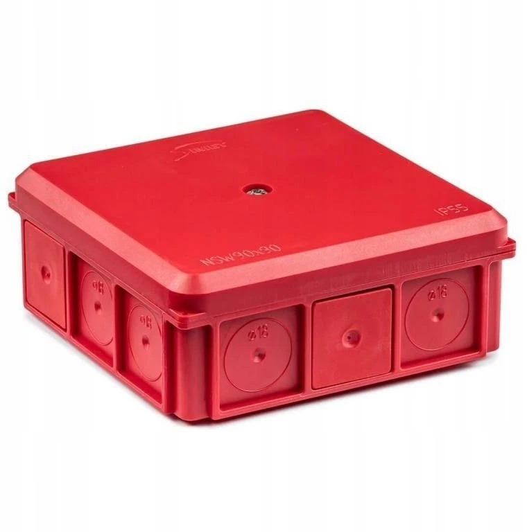 Simet 35418701 Sieninė dėžutė 90x37x90mm IP55 su varžtiniais įvadais, raudona NSW90x90 35418701
