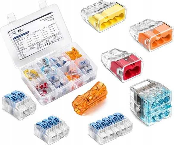 Simet SCP kištukinių greitųjų jungčių rinkinys, su SCL svirtimi ir SCS2 COMBO kiauryminėmis greitosiomis jungtimis 3 - 4mm 450V - Perfect Quick connector - 80 vnt.