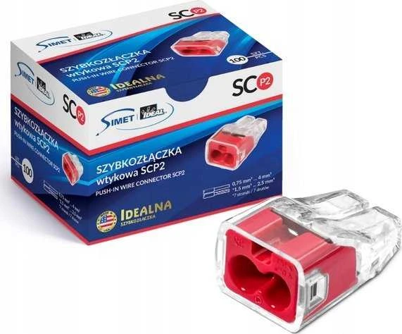 Simet SCP2 plug-in greitoji jungtis - 2 takeliai 4mm 32A/450V - Perfect Quick connector - 100 vnt.