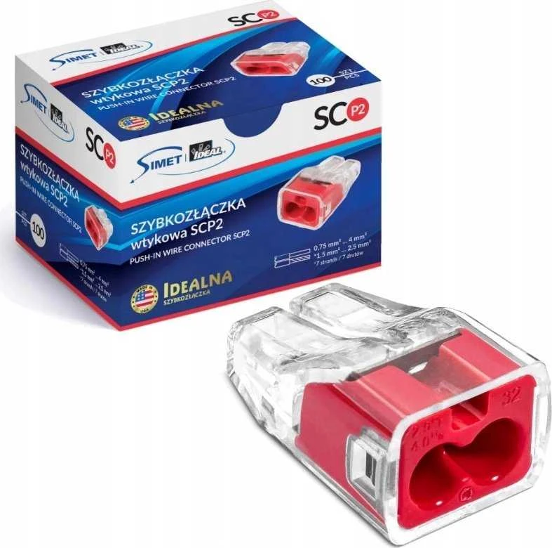 Simet SCP2 B10 plug-in greitoji jungtis - 2 takeliai 4mm 32A/450V - Perfect Quick connector - 10 vnt.