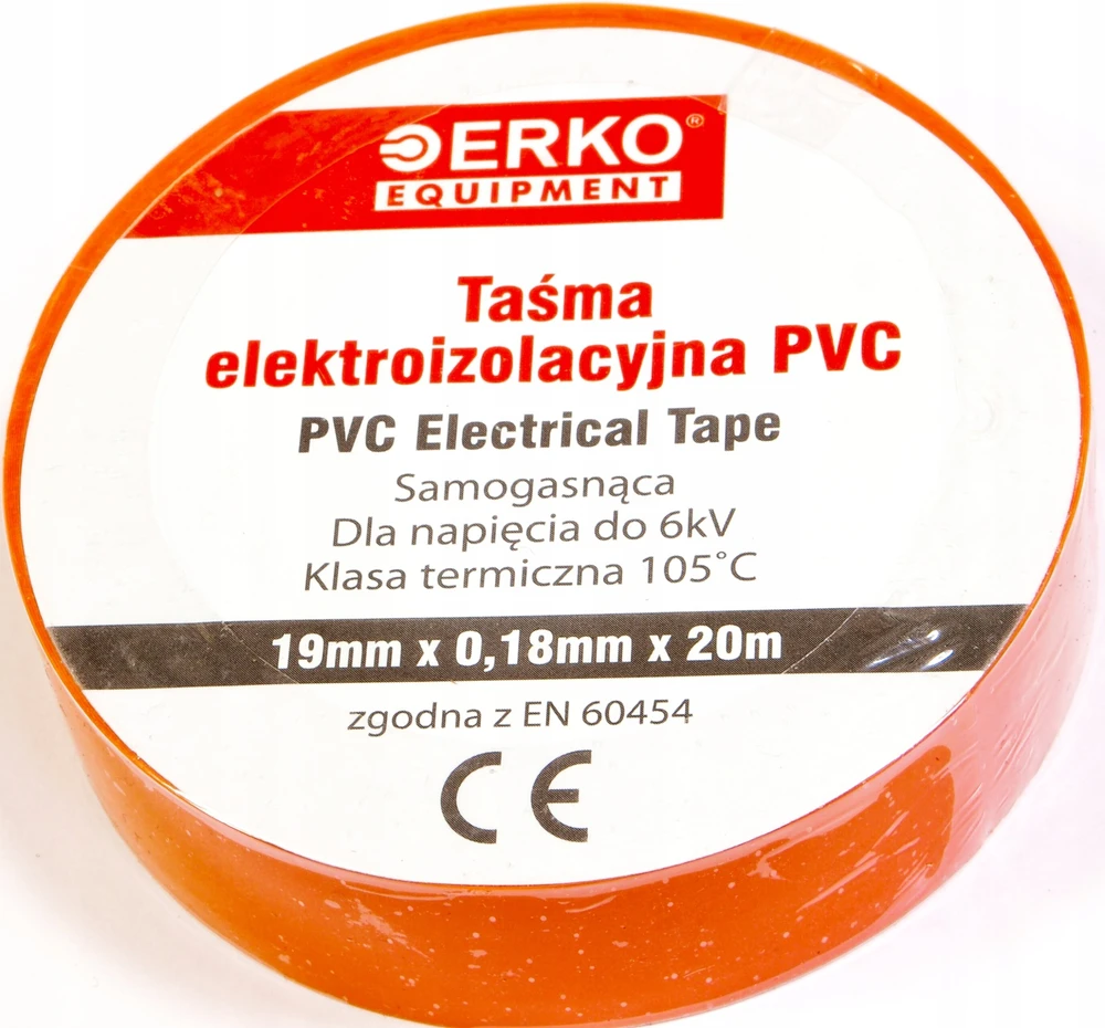 Oranžinė PVC elektros izoliacinė juosta 19mm x 20m