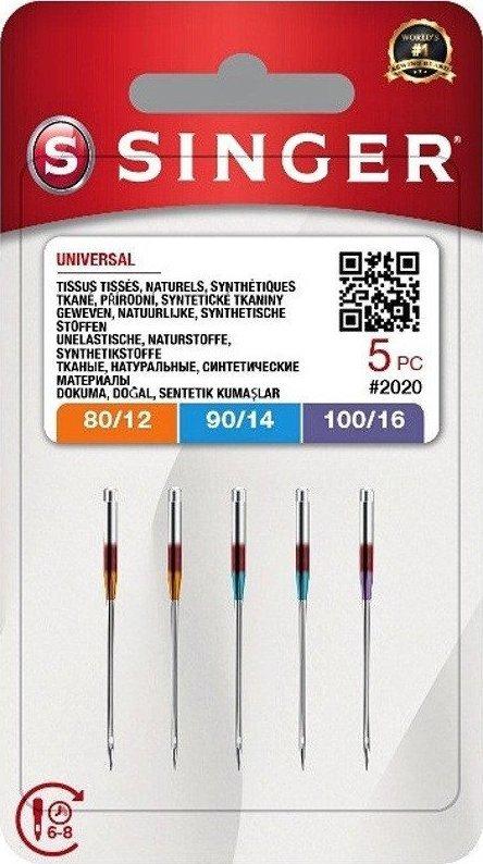 SINGER needle N2020 -12/80-14/90-16/100 blister 5pcs