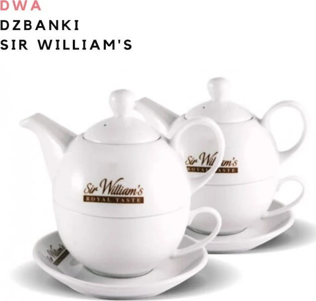 Sir Williams Sir William's Duo ąsotis, puodelis ir lėkštutė x 2