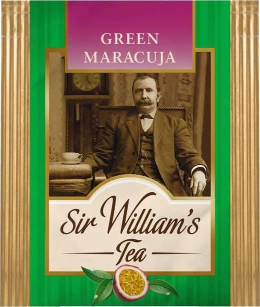 Sir Williams žalioji arbata su marakuja, pakuotės dizainas