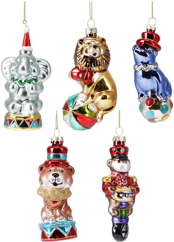 Sirius Christmas Tree toy Circus. various colours. glass