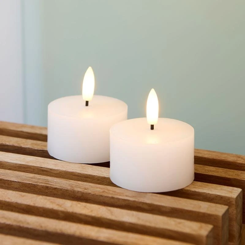 Sirius Sirius Sille T-light 2 pcs. Set, Ø6cm, H3,4cm, baltas