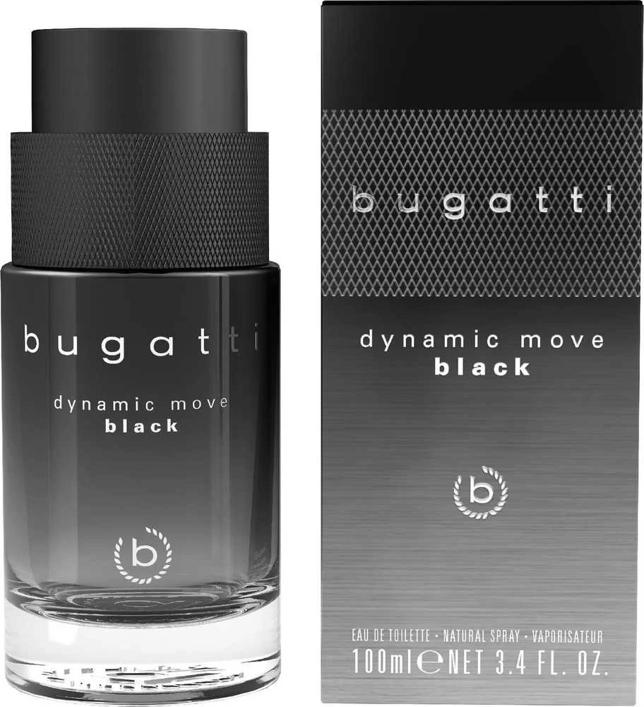 BUGATTI DYNAMIC MOVE Juodas tualetinis vanduo, 100 ml