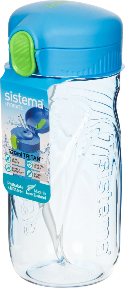 Gertuvė Sistema 520 ml tritano greitai atidaromas butelis, mėlynas