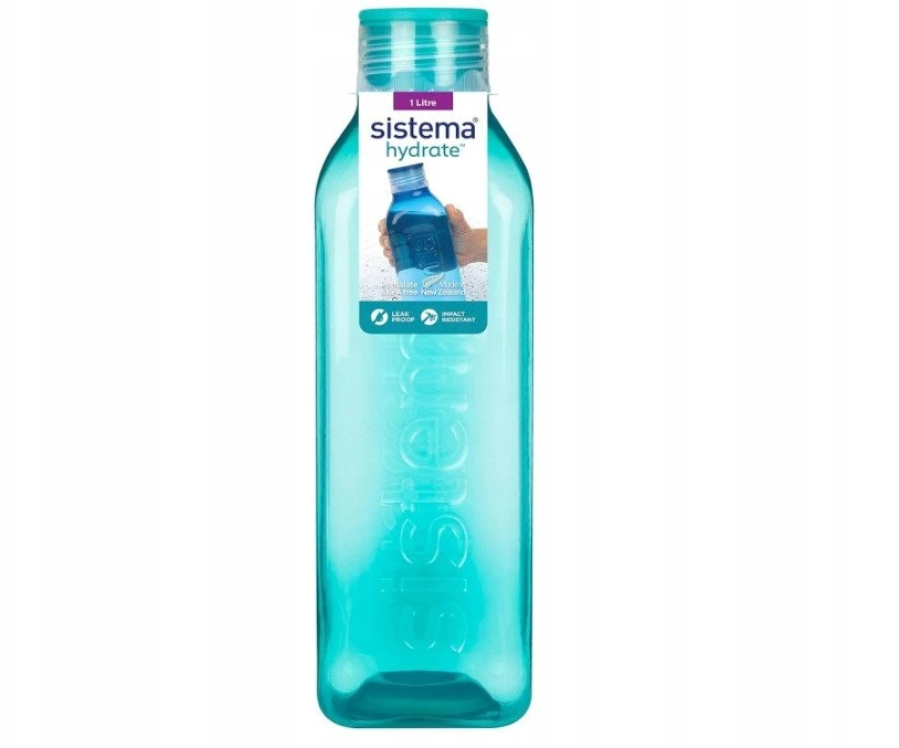 Gertuvė Sistema - Didelis kvadratinis butelis 1 l - Mėtų žalsvai mėlyna