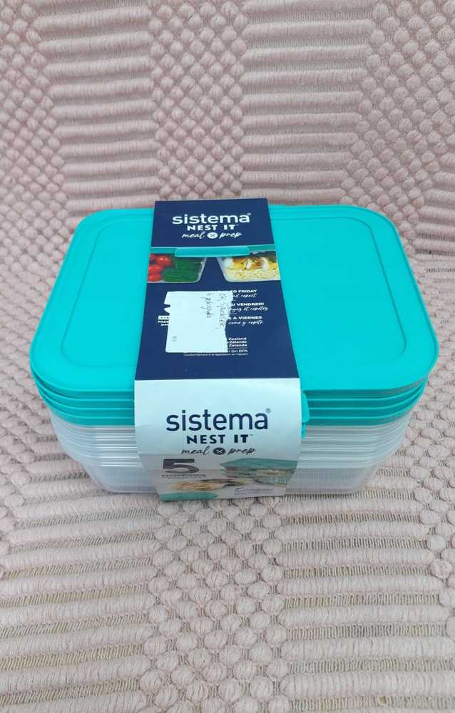 Sistema Nest-It maisto laikymo konteineriai - komplektas 5 vnt (Aqua)