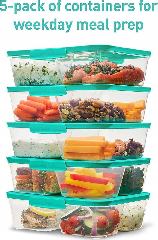 Sistema Nest-It maisto laikymo konteineriai - komplektas 5 vnt (Aqua)
