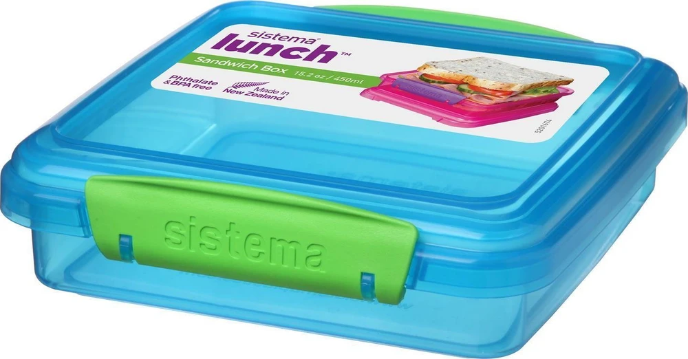 Sistema Sistema 31646 maisto laikymo talpa Kvadratinė 0,45 l Mėlyna 1 vnt.