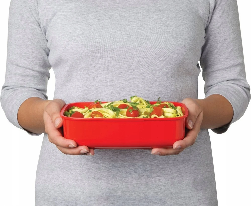Sistema sistema Mikrowellenbehälter Eckig mit Ventil 525 ml raudona