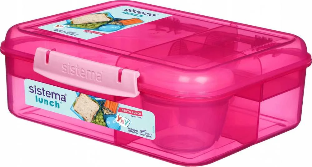 Sistema Bento vaikiška pietų dėžutė su skyreliais 1650 ml, mėlyna