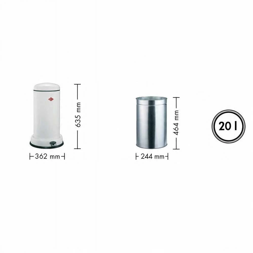 Wesco Šiukšliadėžė 20l juoda BaseBoy