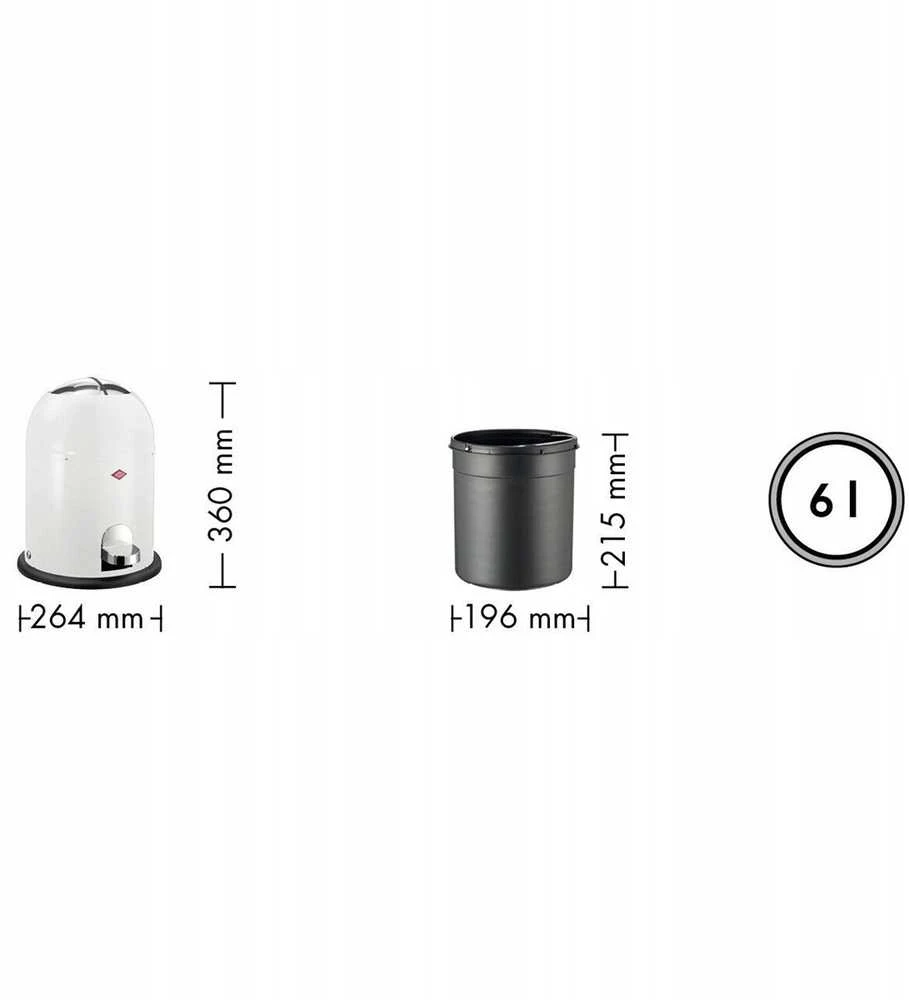 Wesco Šiukšliadėžė 6l balta Mini Master Wesco
