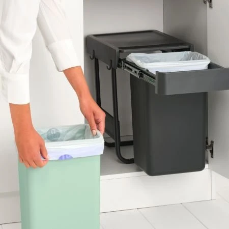 Aptel Brabantia šiukšlių dėžė, montuojama, Sort &amp; Go 2 x 15L