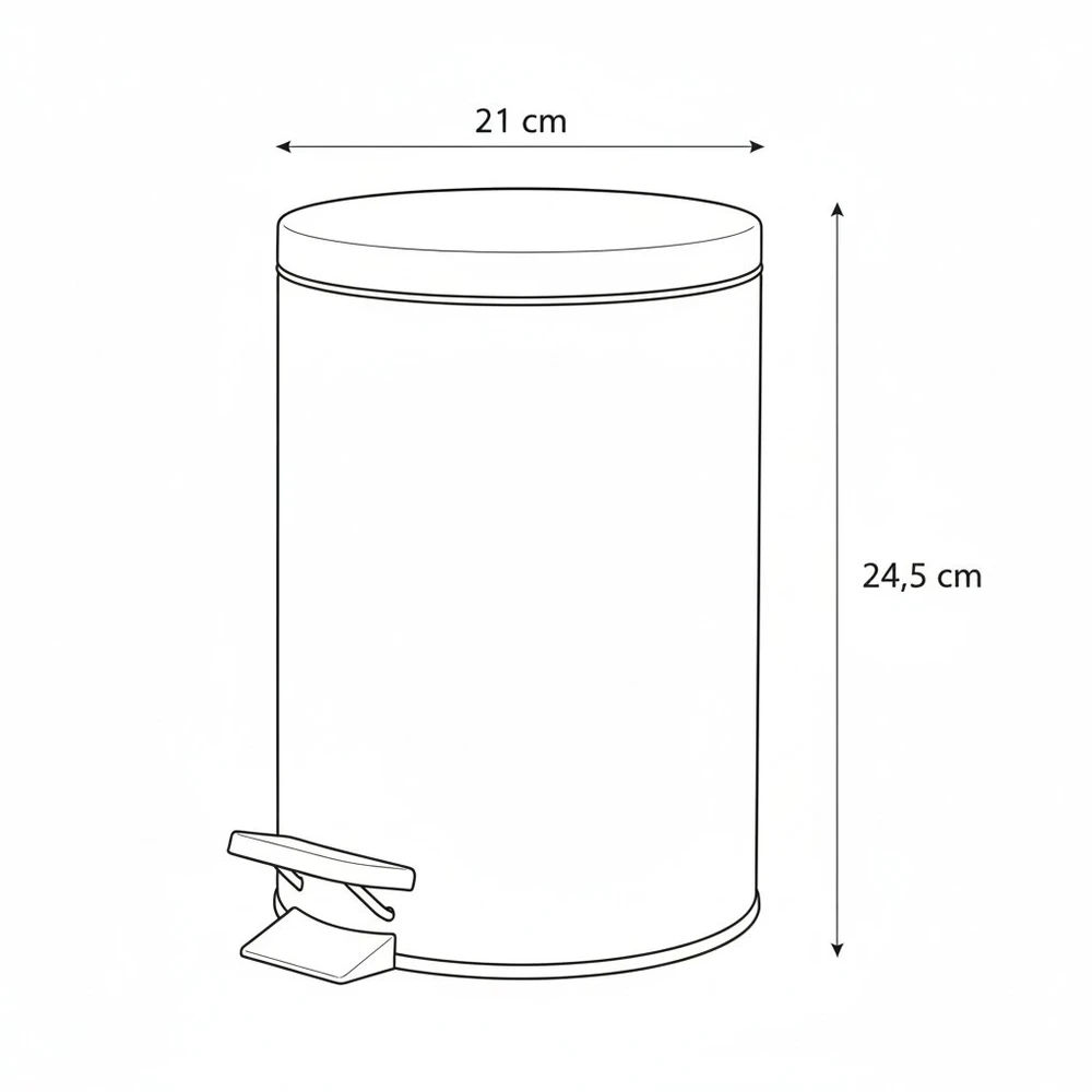 Bathroom Solutions NONI metalinė šiukšliadėžė su dangčiu, 3 l