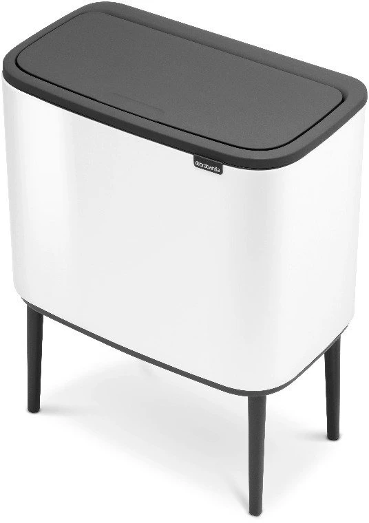 Šiukšlių dėžė Brabantia Bo Touch, 11+23 l, Balta
