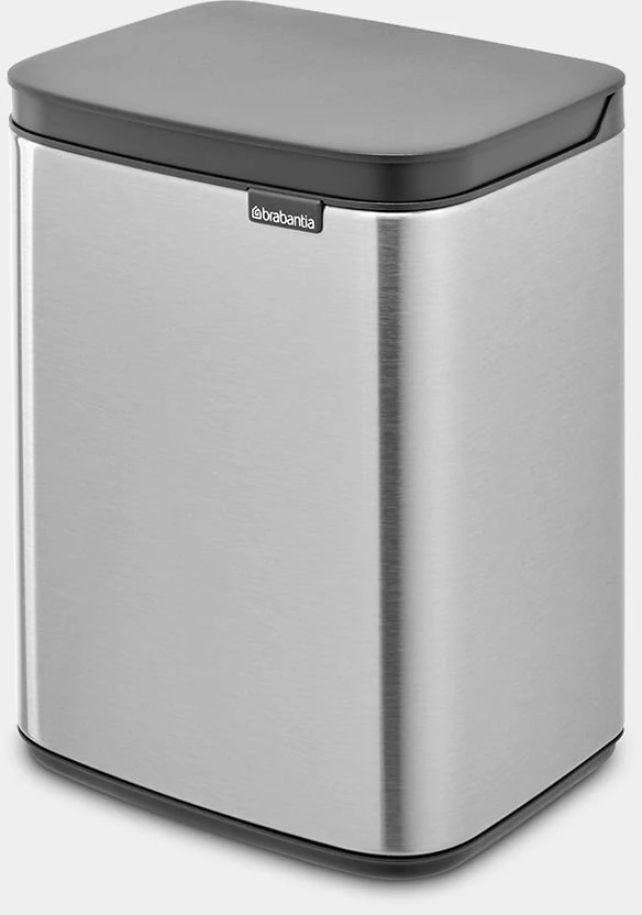 Brabantia Bo šiukšliadėžė, 4 l, matinio plieno, be pirštų atspaudų