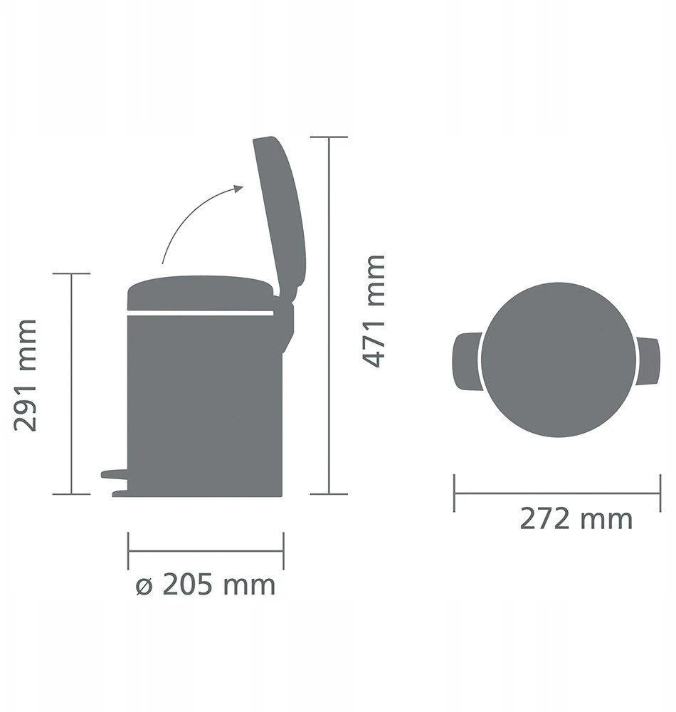 Brabantia Treteimer Newicon 5,0 L soft pilkas