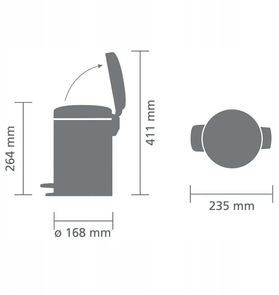 Brabantia Treteimer Newicon 3,0 L soft pilkas
