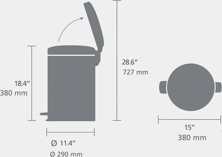 Brabantia Treteimer Newicon 20 L Soft Pilkas