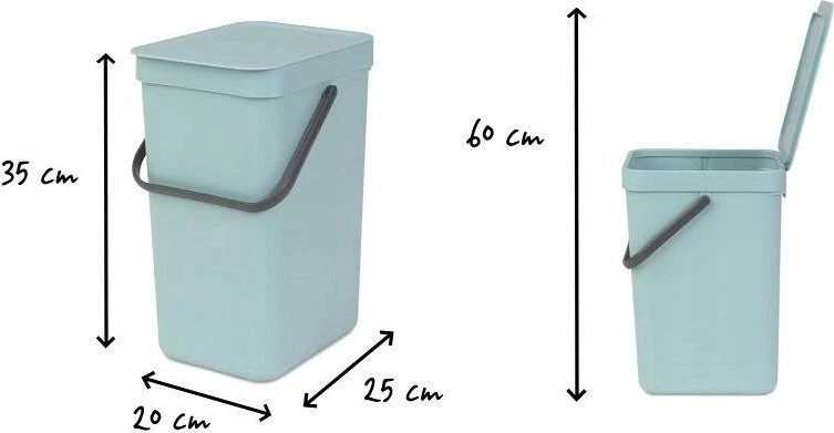 Brabantia Sort & Go Waste Bin Jade Žalias 12L
