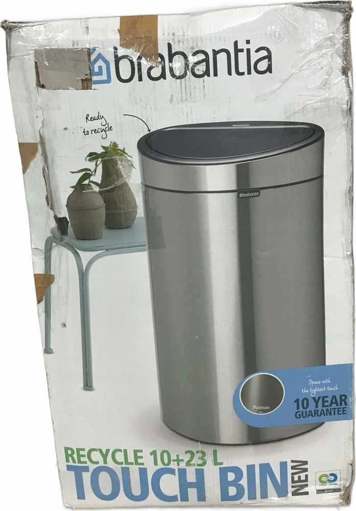 Brabantia Waste Bin Touch Bin Nauja, perdirbama, 23+10 L platininė