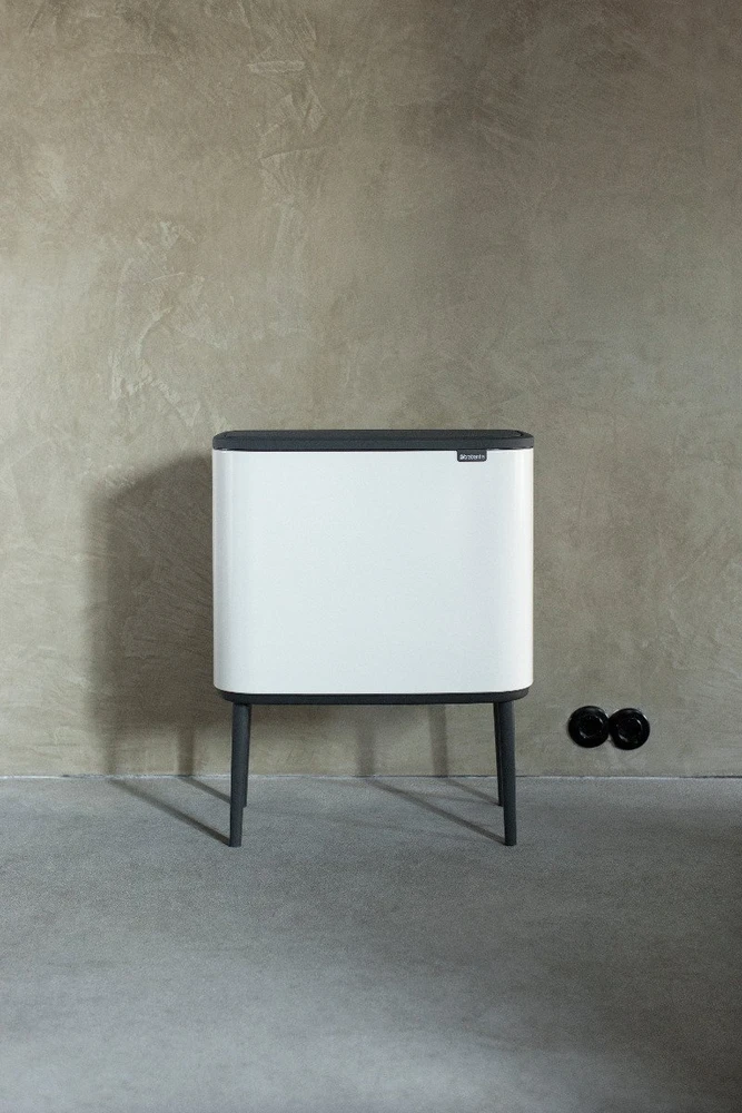 Šiukšlių dėžė Brabantia Bo Touch, 3 x 11 l, Balta