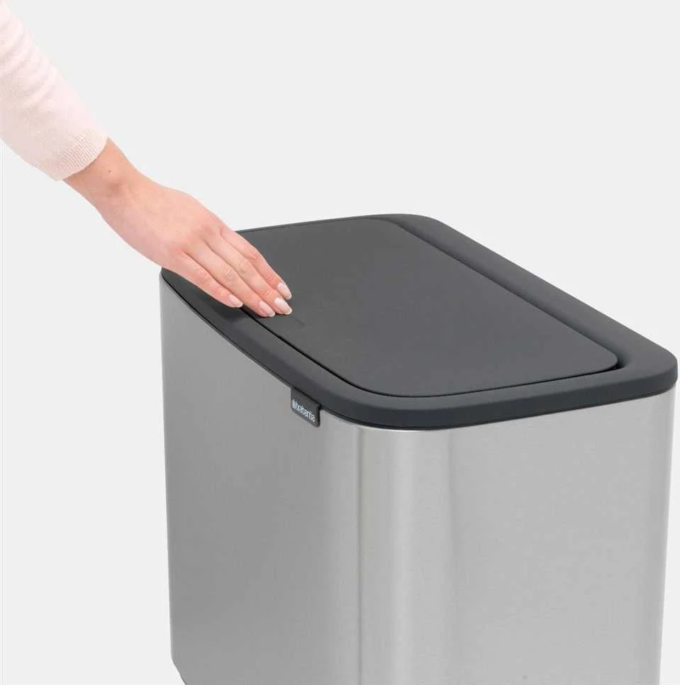 Šiukšlių dėžė Brabantia Bo Touch, 11+23 l, Matinio plieno spalvos