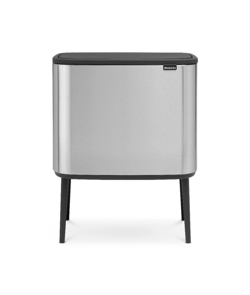 Šiukšlių dėžė Brabantia Bo Touch, 11+23 l, Matinio plieno spalvos