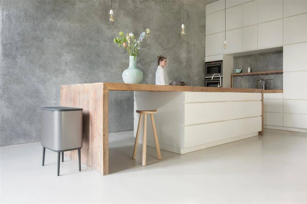 Šiukšlių dėžė Brabantia Bo Touch, 11+23 l, Platinos spalvos