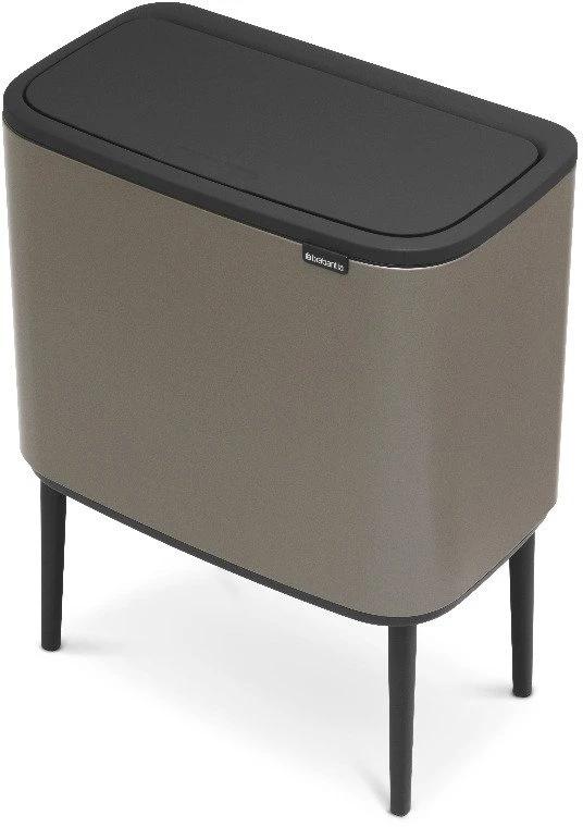 Šiukšlių dėžė Brabantia Bo Touch, 11+23 l, Platinos spalvos