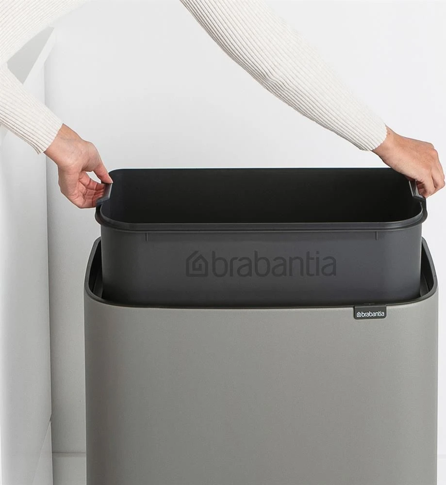 Šiukšliadėžė Brabantia do segregacji na przycisk pilka