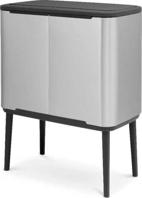 Šiukšlių dėžė Brabantia Bo Touch, 11+23 l, Matinio plieno spalvos
