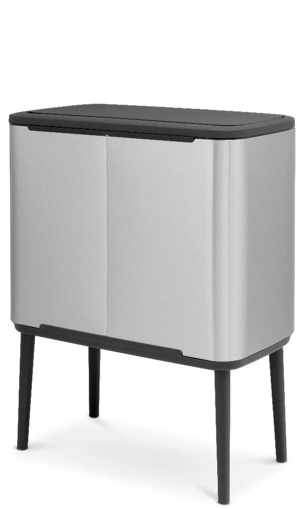 Šiukšlių dėžė Brabantia Bo Touch, 11+23 l, Matinio plieno spalvos