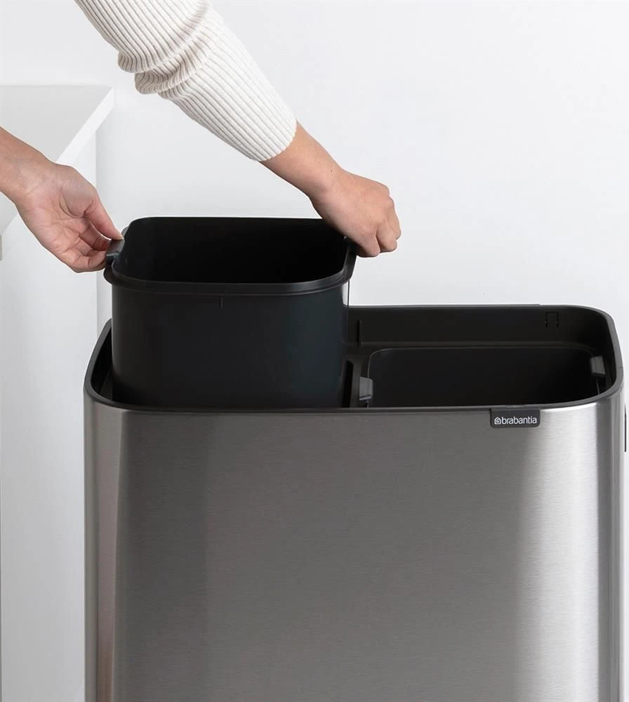 Šiukšliadėžė Brabantia do segregacji na przycisk sidabrinė