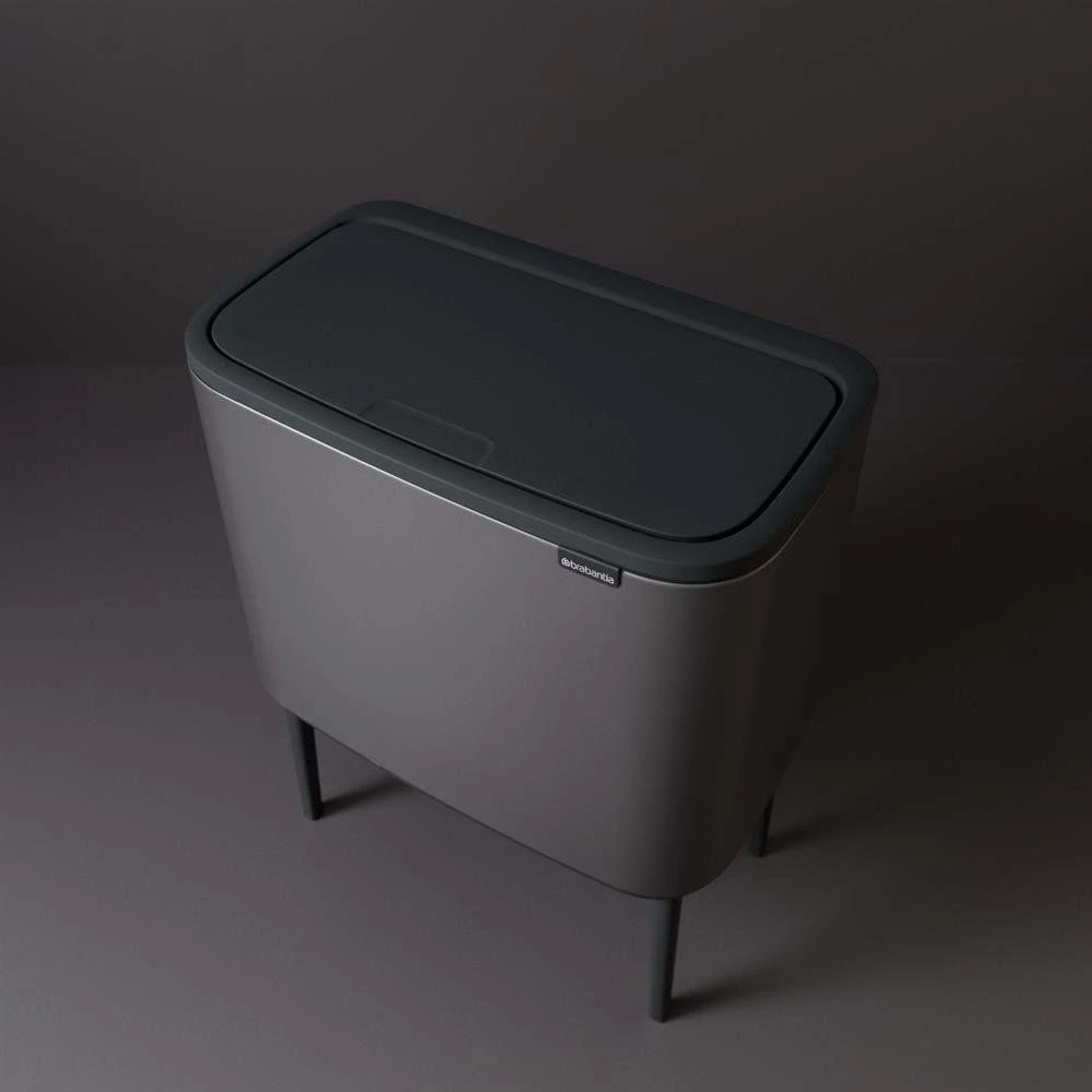 Šiukšlių dėžė Brabantia Bo Touch, 11+23 l, Platinos spalvos
