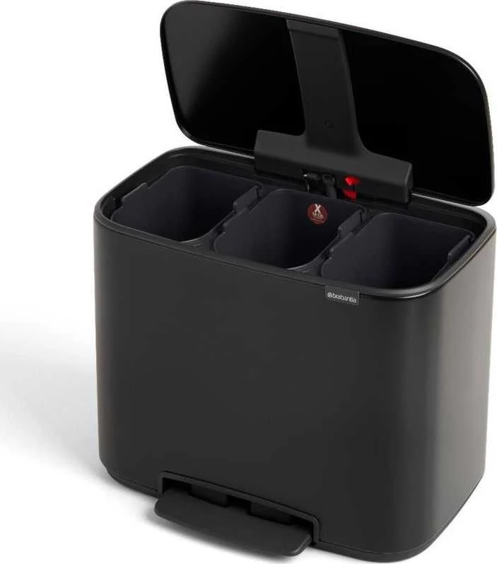Brabantia Šiukšlių dėžė su pedalu, Bo 3x11L - Platinum